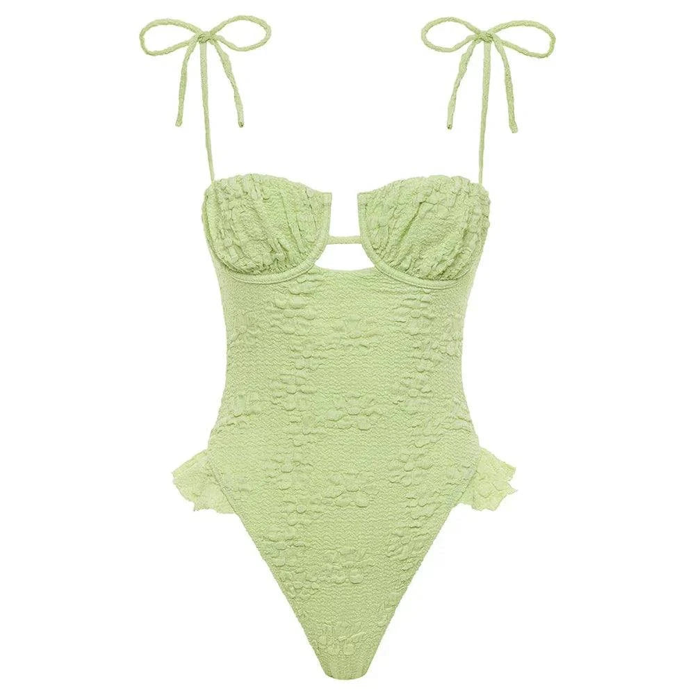 Avo floral Petal Ruffle One-Piece