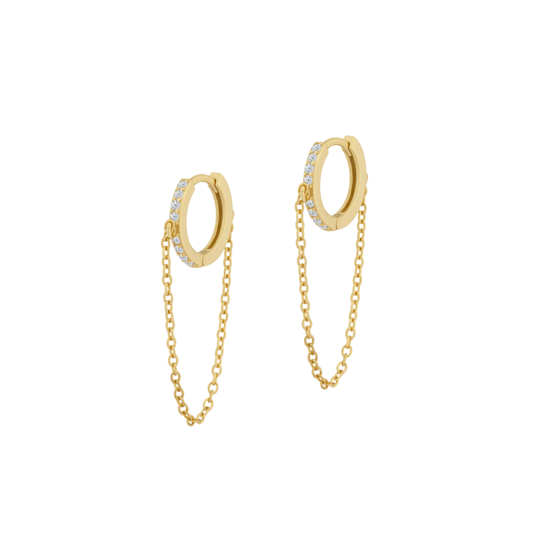 【美品】CHIEKO+ the chain pierce † gold Bianca Chain Hoops . – The Golden Archive