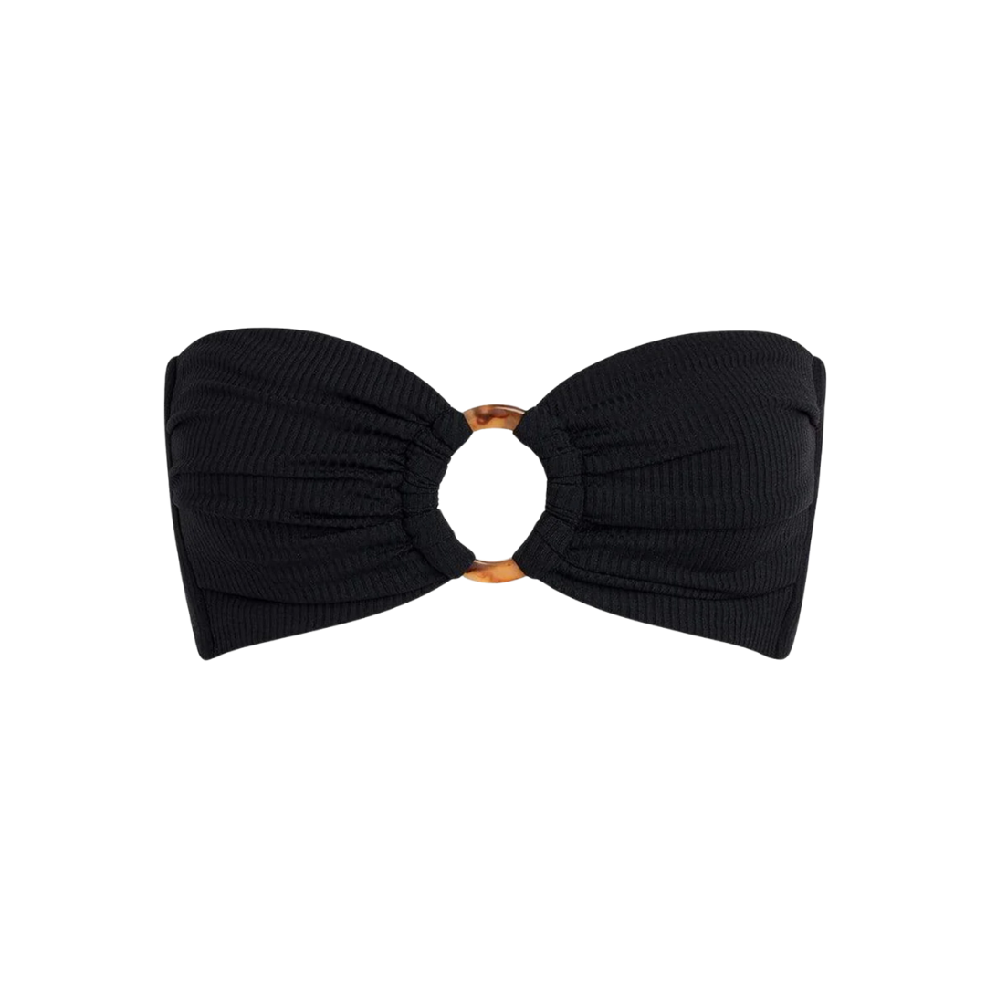Black Rib Tori Bandeau Bikini Top | Shop Montce Bikini's