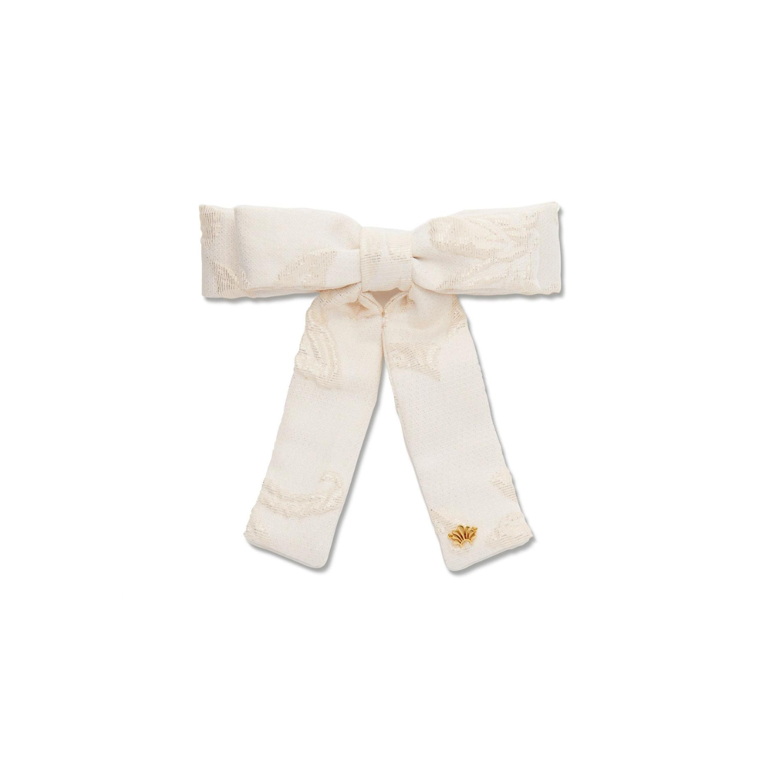 Ivory Lily Jacquard Antoinette Bow Barrette . – The Golden  display picture 3