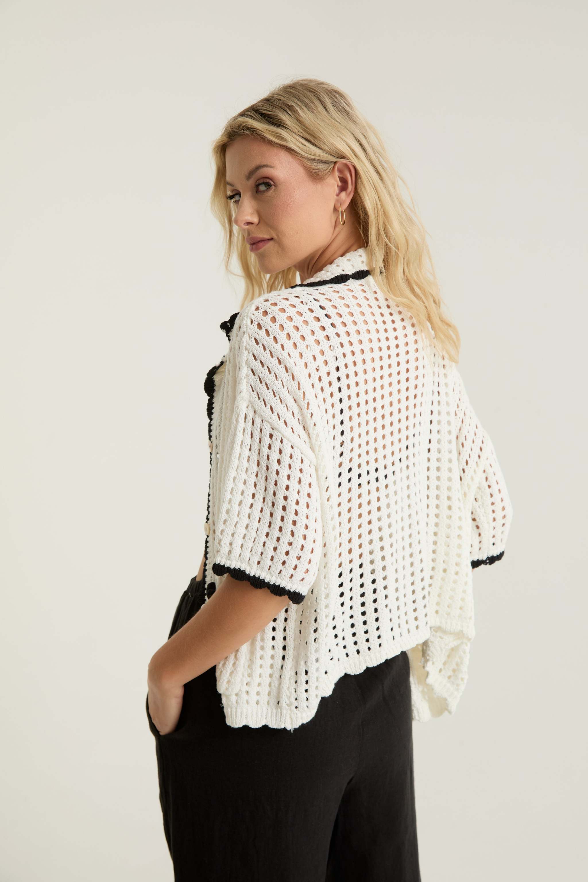 Seaside Scallop Crochet Cardigan