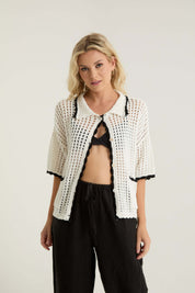 Seaside Scallop Crochet Cardigan