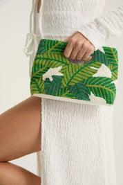 Tropic Bloom Beaded Clutch