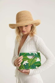 Tropic Bloom Beaded Clutch